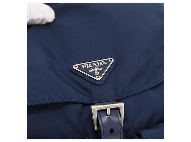 PRADA Mochila Nylon Navy Silver - vista 18