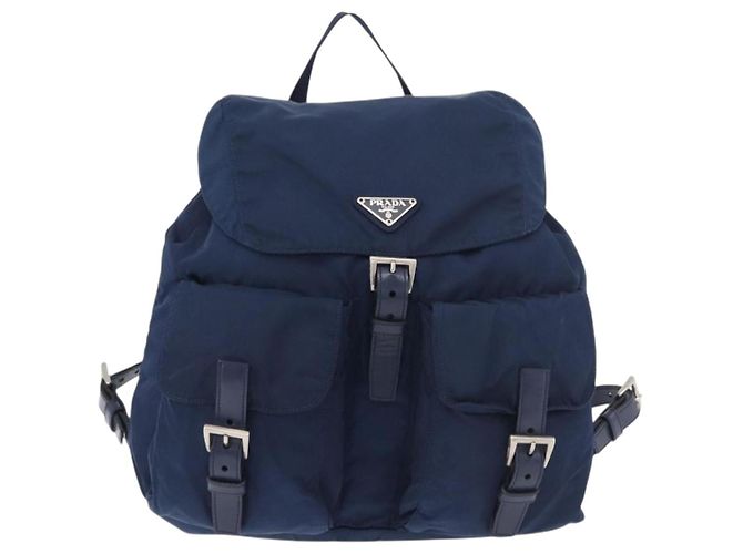 PRADA Mochila Nylon Navy Silver - vista 2