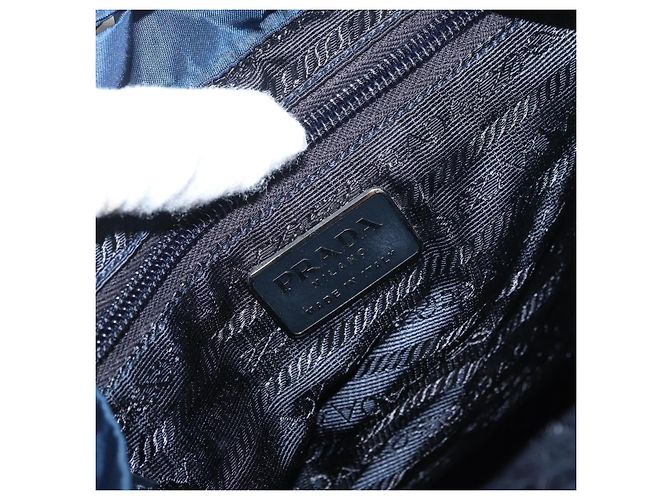 PRADA Mochila Nylon Navy Silver - vista 23