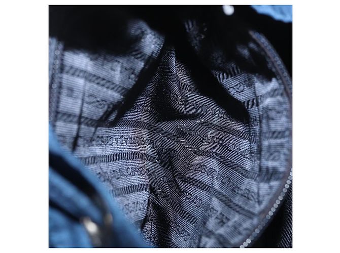 PRADA Mochila Nylon Navy Silver - vista 28