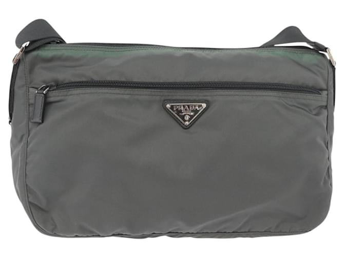 PRADA Shoulder Bag Nylon Green Silver - vista 13