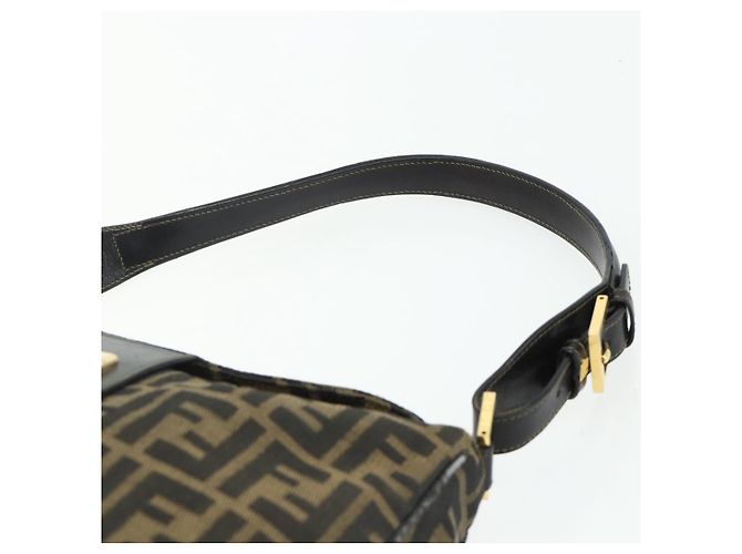 FENDI Zucca Canvas Shoulder Bag Brown Black - vista 14