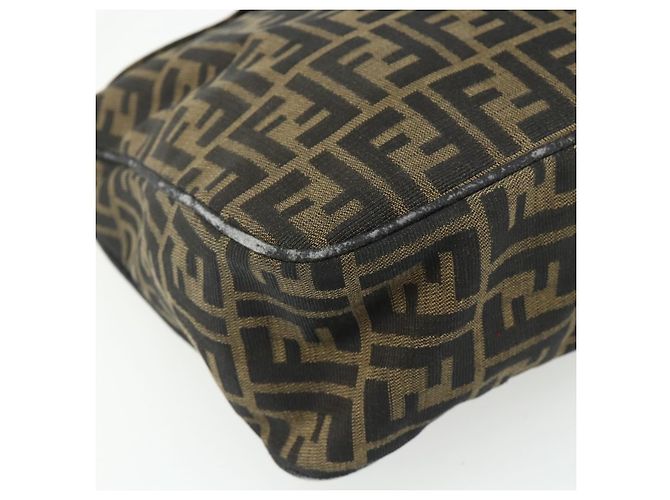 FENDI Zucca Canvas Shoulder Bag Brown Black - vista 15
