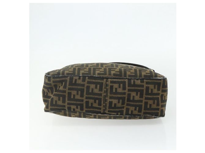 FENDI Zucca Canvas Shoulder Bag Brown Black - vista 5