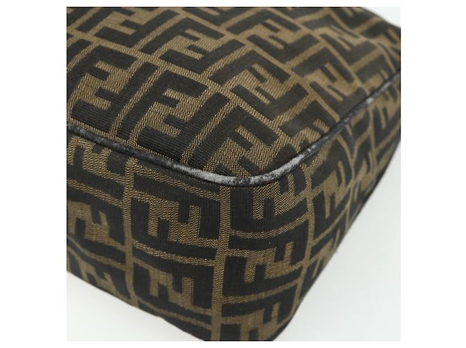 FENDI Zucca Canvas Shoulder Bag Brown Black - vista 8