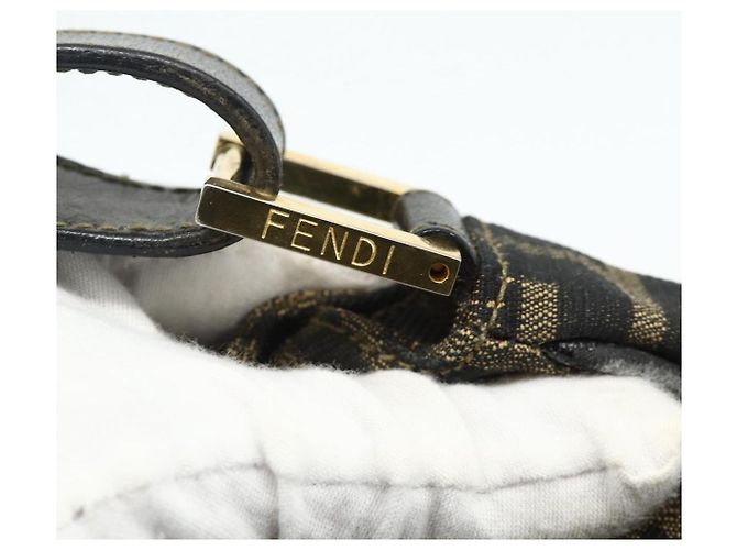 FENDI Zucca Canvas Shoulder Bag Brown Black - vista 9