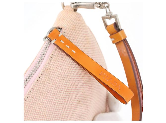 PRADA Accessory Pouch Canvas Pink Silver - vista 10