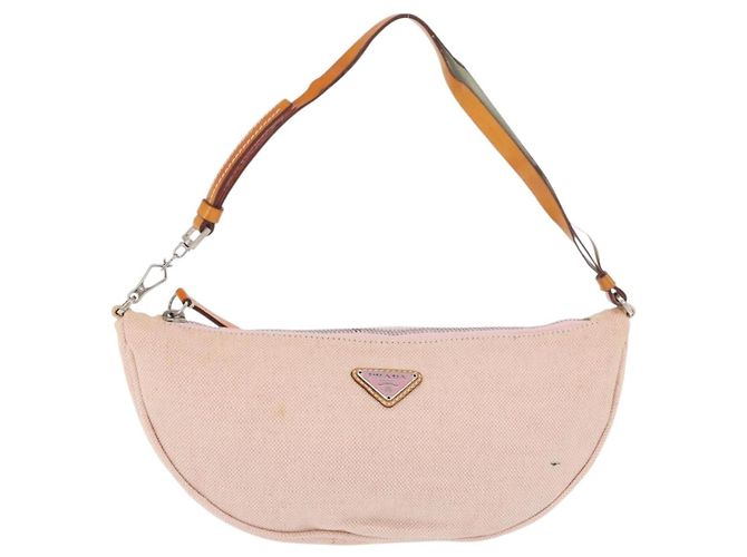 PRADA Accessory Pouch Canvas Pink Silver - vista 13