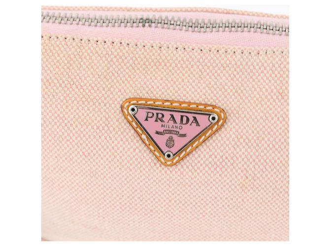 PRADA Accessory Pouch Canvas Pink Silver - vista 18