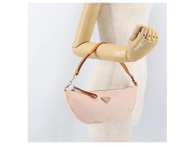 PRADA Accessory Pouch Canvas Pink Silver - vista 24