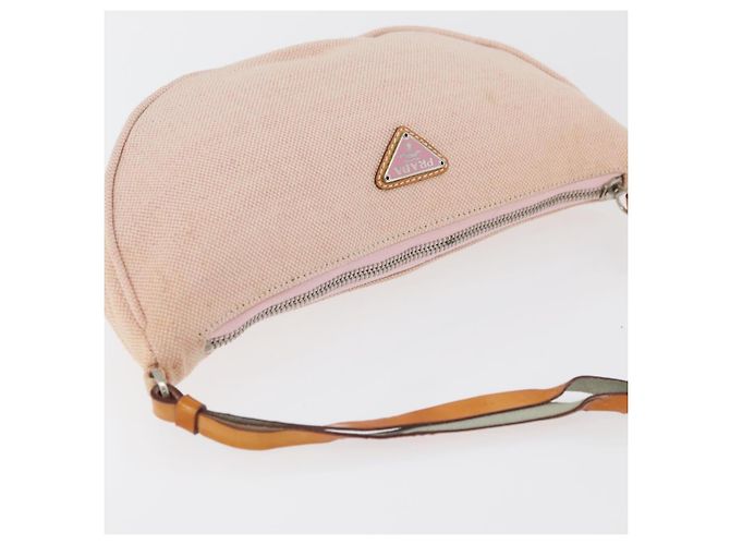 PRADA Accessory Pouch Canvas Pink Silver - vista 6