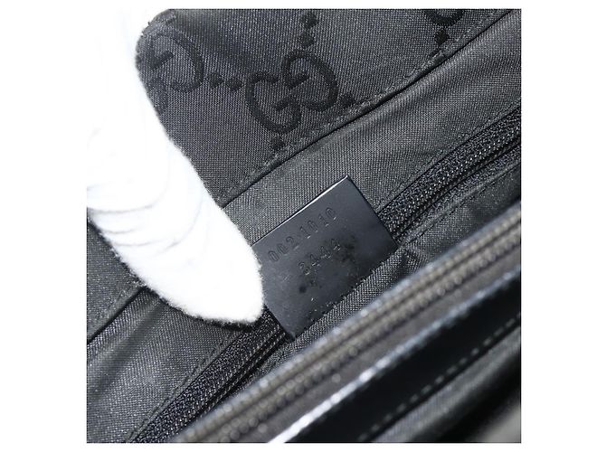 GUCCI GG Canvas Bamboo Hand Bag Nylon Black Silver 002 1010 - vista 12