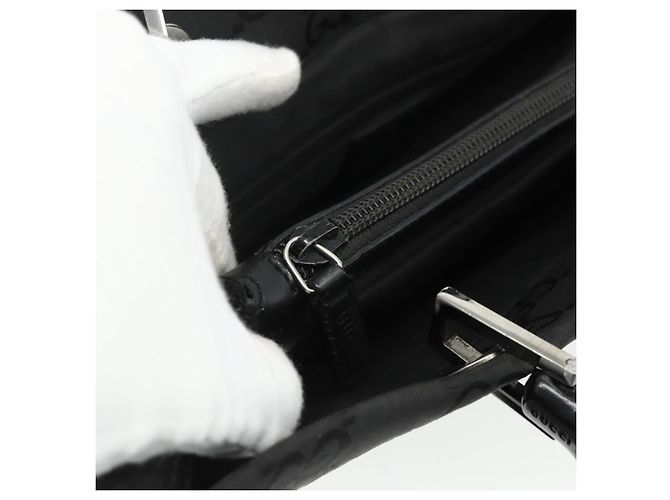 GUCCI GG Canvas Bamboo Hand Bag Nylon Black Silver 002 1010 - vista 22