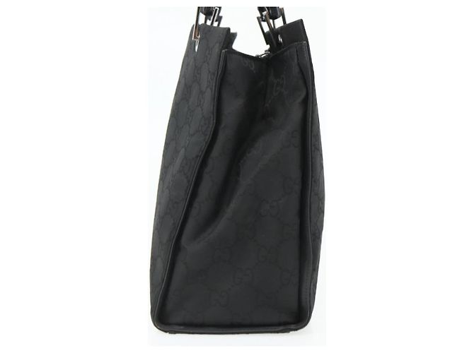 GUCCI GG Canvas Bamboo Hand Bag Nylon Black Silver 002 1010 - vista 3