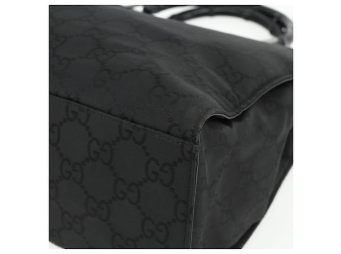 GUCCI GG Canvas Bamboo Hand Bag Nylon Black Silver 002 1010 - vista 9