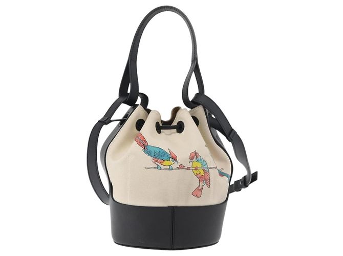 LOEWE Balloon bag Shoulder Bag Canvas Ivory Silver - vista 2