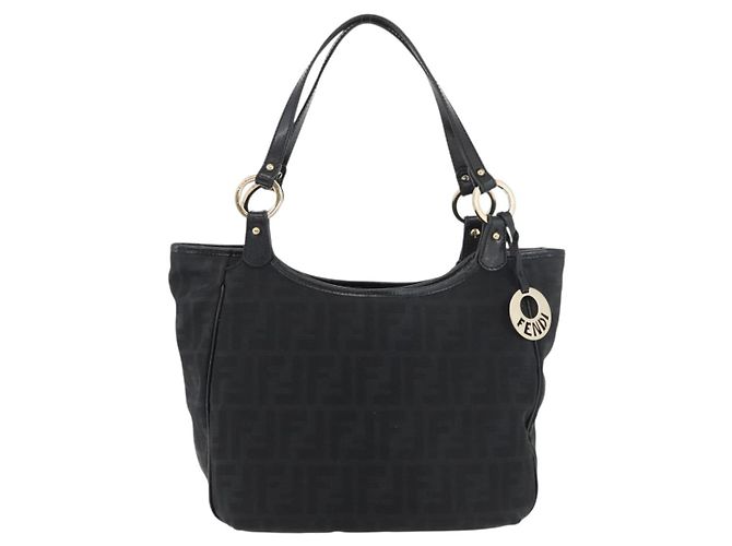 FENDI Zucca Canvas Tote Bag Gold Black - vista 13