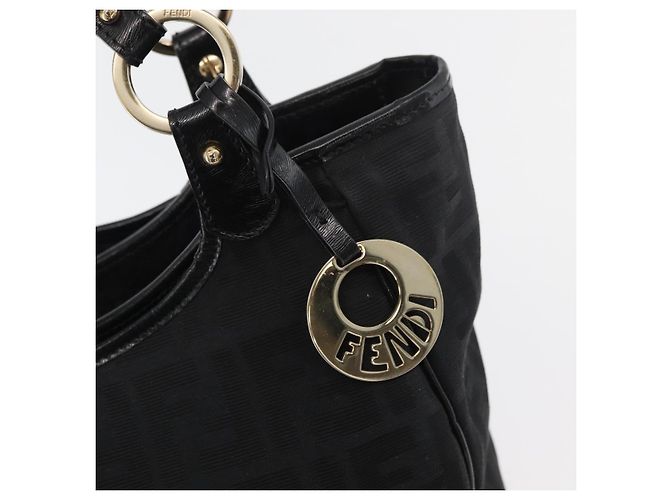 FENDI Zucca Canvas Tote Bag Gold Black - vista 9