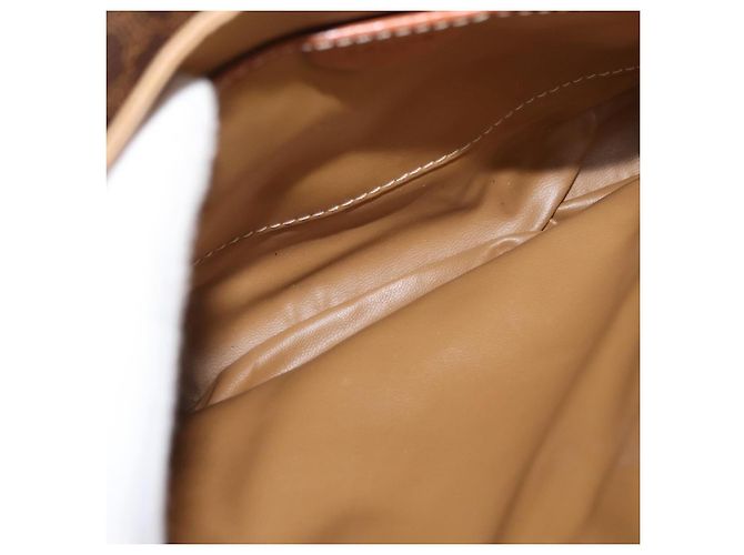 Céline CELINE Sac à épaule en toile Macadam PVC Cuir Marron Or - vue 10