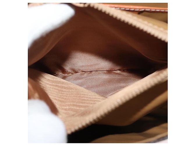 Céline CELINE Sac à épaule en toile Macadam PVC Cuir Marron Or - vue 11