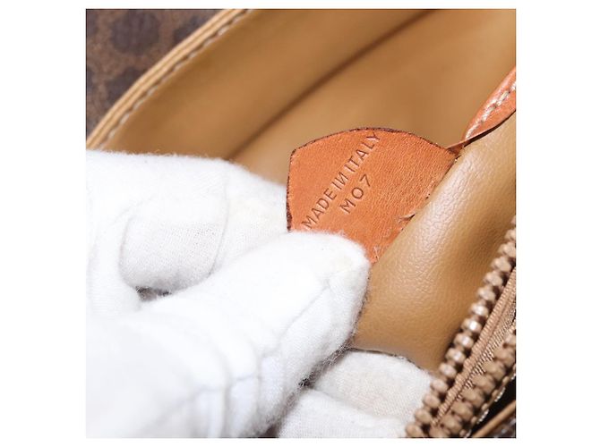 Céline CELINE Sac à épaule en toile Macadam PVC Cuir Marron Or - vue 12