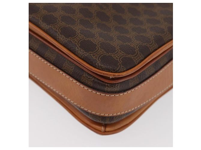 Céline CELINE Sac à épaule en toile Macadam PVC Cuir Marron Or - vue 16