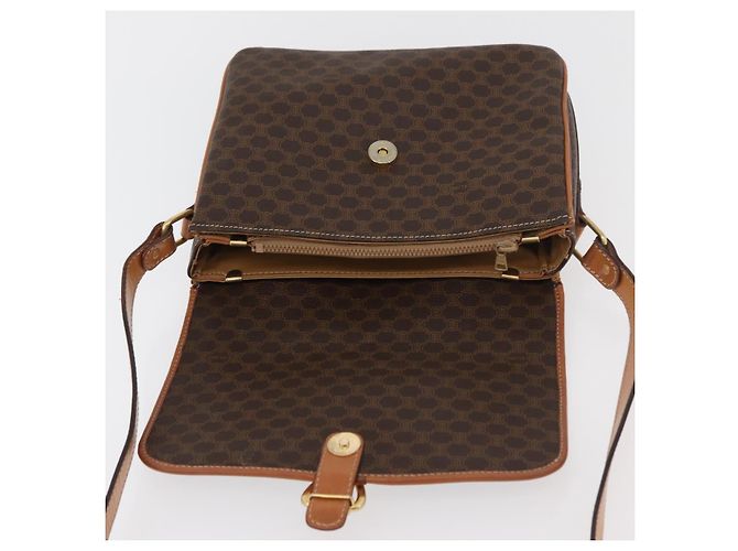 Céline CELINE Sac à épaule en toile Macadam PVC Cuir Marron Or - vue 18