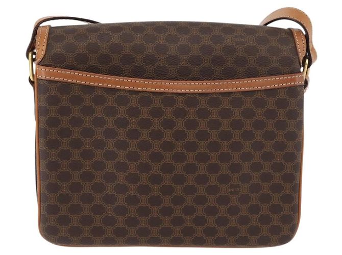 Céline CELINE Sac à épaule en toile Macadam PVC Cuir Marron Or - vue 2
