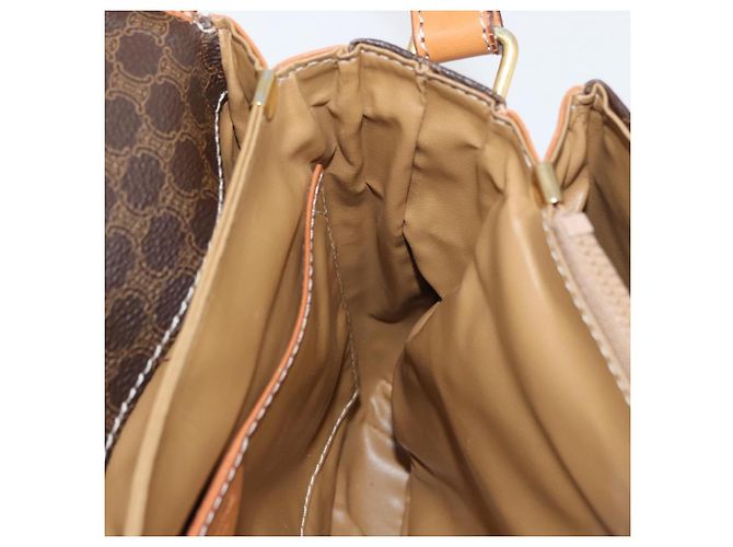 Céline CELINE Sac à épaule en toile Macadam PVC Cuir Marron Or - vue 20