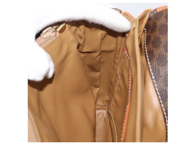 Céline CELINE Sac à épaule en toile Macadam PVC Cuir Marron Or - vue 21