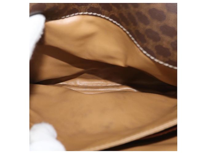 Céline CELINE Sac à épaule en toile Macadam PVC Cuir Marron Or - vue 23