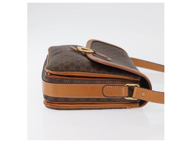 Céline CELINE Sac à épaule en toile Macadam PVC Cuir Marron Or - vue 3