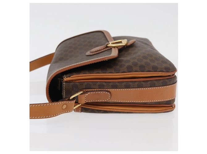 Céline CELINE Sac à épaule en toile Macadam PVC Cuir Marron Or - vue 4