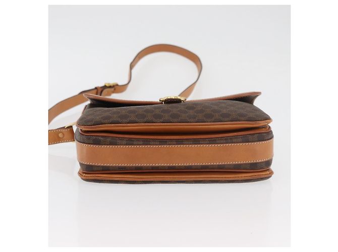Céline CELINE Sac à épaule en toile Macadam PVC Cuir Marron Or - vue 5