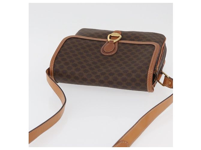 Céline CELINE Sac à épaule en toile Macadam PVC Cuir Marron Or - vue 6