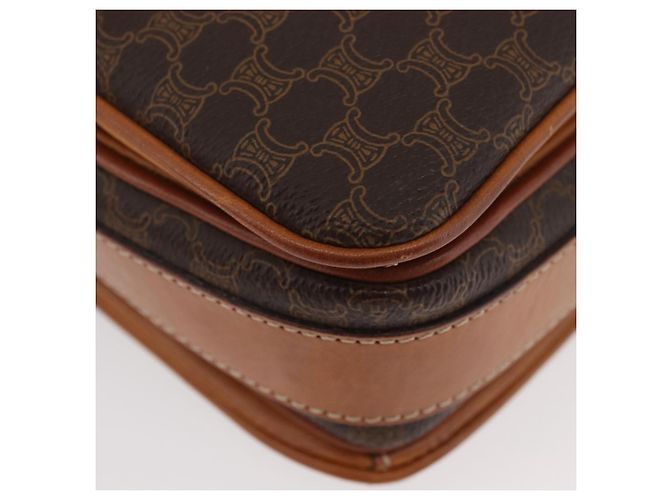 Céline CELINE Sac à épaule en toile Macadam PVC Cuir Marron Or - vue 9