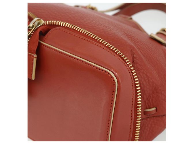 Chloé Chloe Ellen Hand Bag Leather Red Gold - vista 14