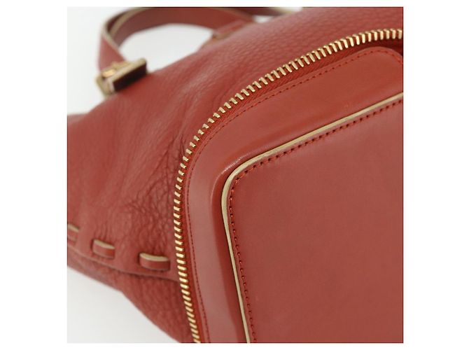 Chloé Chloe Ellen Hand Bag Leather Red Gold - vista 15