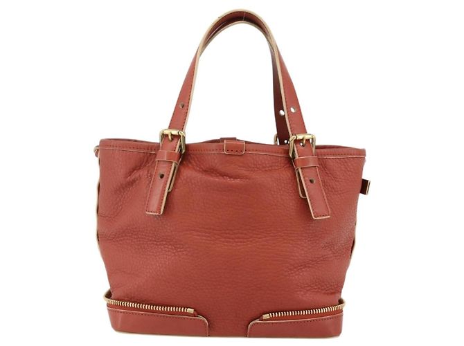 Chloé Chloe Ellen Hand Bag Leather Red Gold - vista 2