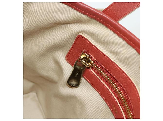 Chloé Chloe Ellen Hand Bag Leather Red Gold - vista 20
