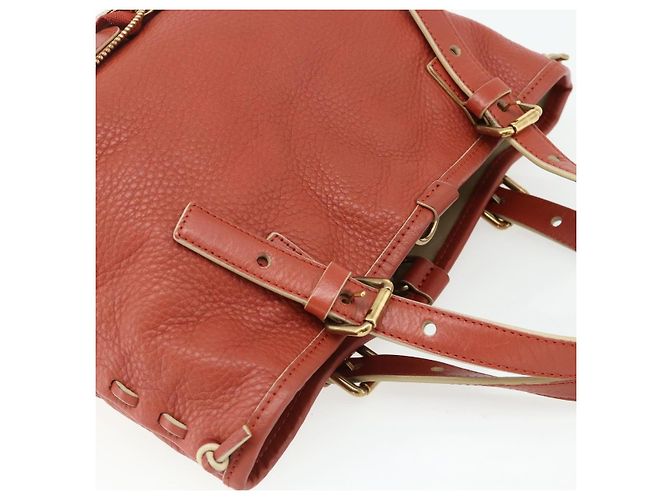 Chloé Chloe Ellen Hand Bag Leather Red Gold - vista 6