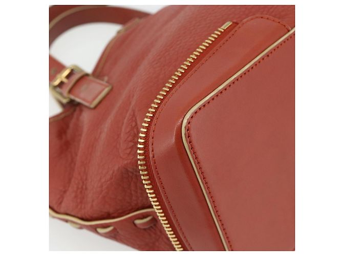 Chloé Chloe Ellen Hand Bag Leather Red Gold - vista 9