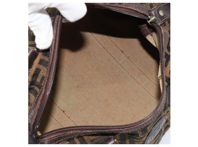 FENDI Zucca Canvas Hand Bag Black Brown - vista 11