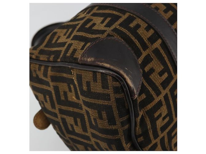 FENDI Zucca Canvas Hand Bag Black Brown - vista 16