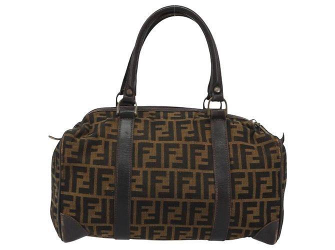 FENDI Zucca Canvas Hand Bag Black Brown - vista 2