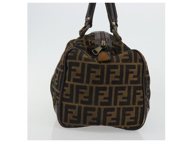 FENDI Zucca Canvas Hand Bag Black Brown - vista 3