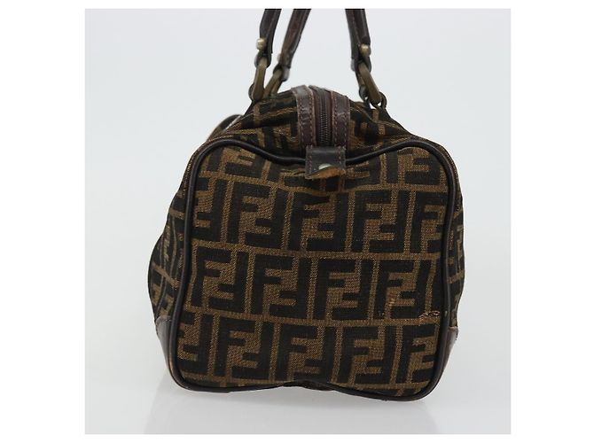 FENDI Zucca Canvas Hand Bag Black Brown - vista 4
