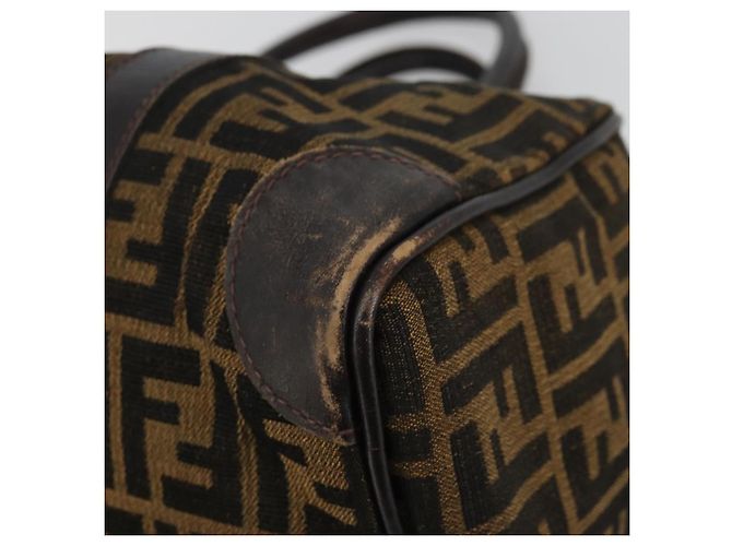 FENDI Zucca Canvas Hand Bag Black Brown - vista 9