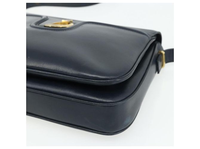 GUCCI Shoulder Bag Leather Navy Gold - vista 10