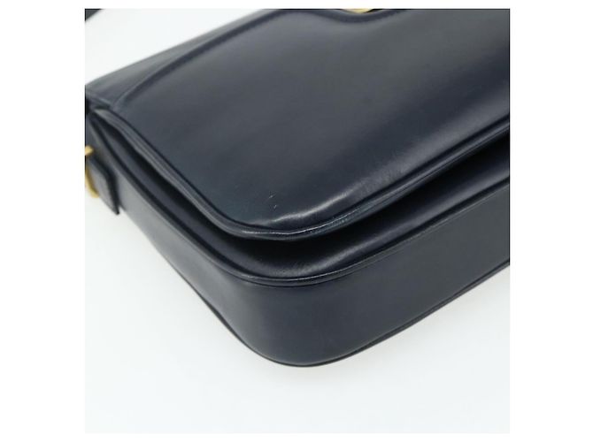 GUCCI Shoulder Bag Leather Navy Gold - vista 11